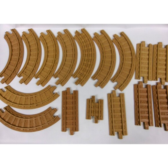 Geo Trax Brown Tan Rail Road Track Lot of 16 Replacement Straight Curved Geotrax - Picture 1 of 5